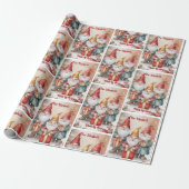 Santa's Elves Personalize Name Cute Christmas Cadeaupapier (Uitgerold)