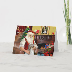 Santa's Engelse Setter Feestdagen Kaart