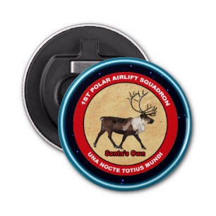 Santa's Ewn - 1e Polar Airlift Squadron Button Flesopener