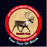 Santa's Ewn - 1e Polar Airlift Squadron Fotobeeldje Magneet<br><div class="desc">De eenheidspatch van het mythische 1e Polar Airlift Squadron waaraan de acht rendieren van de Kerstman zijn toegewezen: Dasher, Dancer, Prancer, Vixen, Comet, Cupid, Donner en Blitzen. Een rendier (caribou) verschijnt binnen een rode ring. Witte tekst, "1ST POLAR AIRLIFT SQUADRON" en het squadron motto, "UNA NOCTA TOTIUS MUNDI" (Latijn: De...</div>