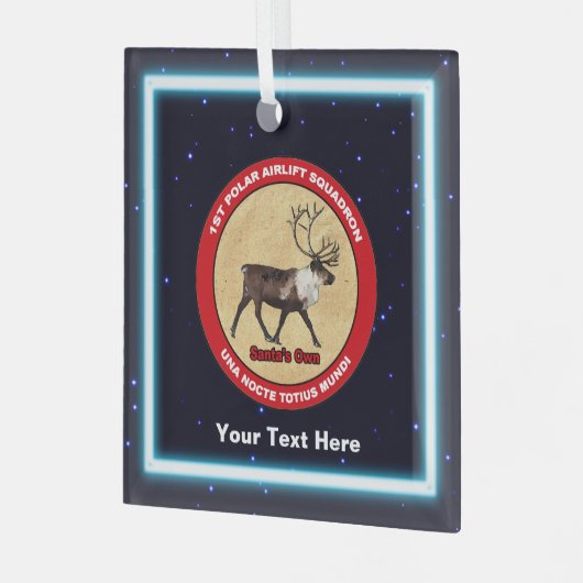 Santa's Ewn - 1e Polar Airlift Squadron Glas Ornament (Voorkant links)