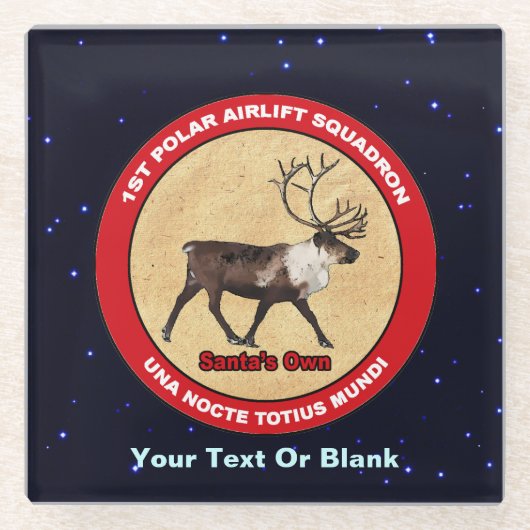Santa's Ewn - 1e Polar Airlift Squadron Glazen Onderzetter (Voorkant)