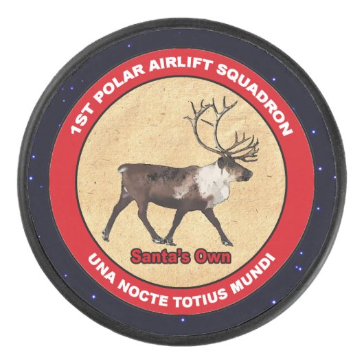 Santa's Ewn - 1e Polar Airlift Squadron Hockey Puck (Voorkant)