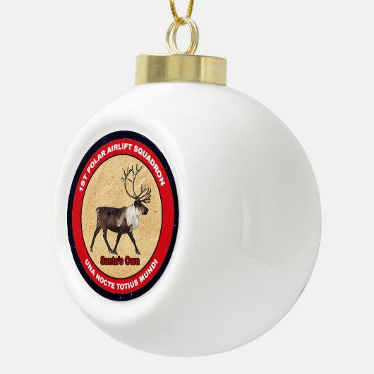 Santa's Ewn - 1e Polar Airlift Squadron Keramische Bal Ornament (Rechts)