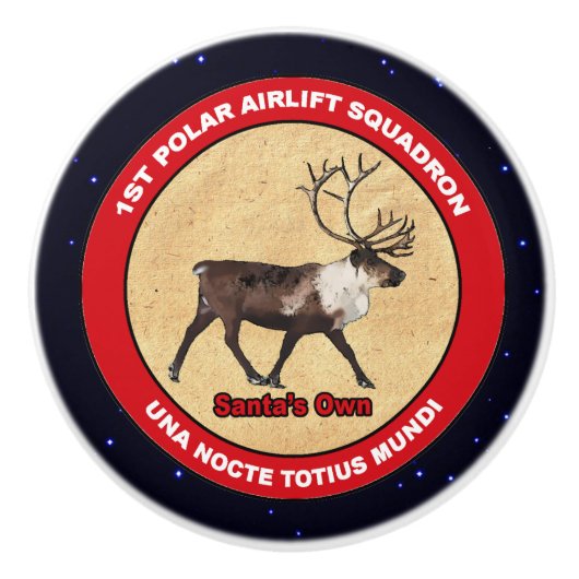 Santa's Ewn - 1e Polar Airlift Squadron Keramische Knop (Voorkant)