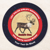 Santa's Ewn - 1e Polar Airlift Squadron Ronde Kartonnen Onderzetter (Voorkant)