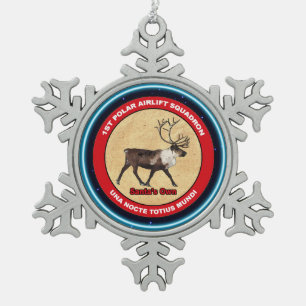 Santa's Ewn - 1e Polar Airlift Squadron Tin Sneeuwvlok Ornament