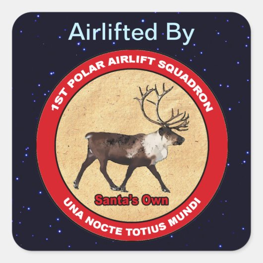 Santa's Ewn - 1e Polar Airlift Squadron Vierkante Sticker (Voorkant)