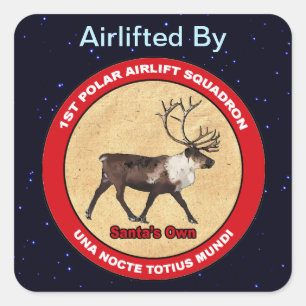 Santa's Ewn - 1e Polar Airlift Squadron Vierkante Sticker