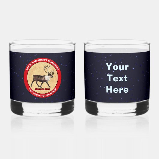 Santa's Ewn - 1e Polar Airlift Squadron Whisky Glas (Voorkant)