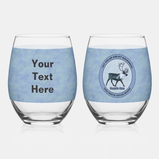 Santa's Ewn - 1e Polar Airlift Squadron Wijnglas Zonder Voet (Achterkant)