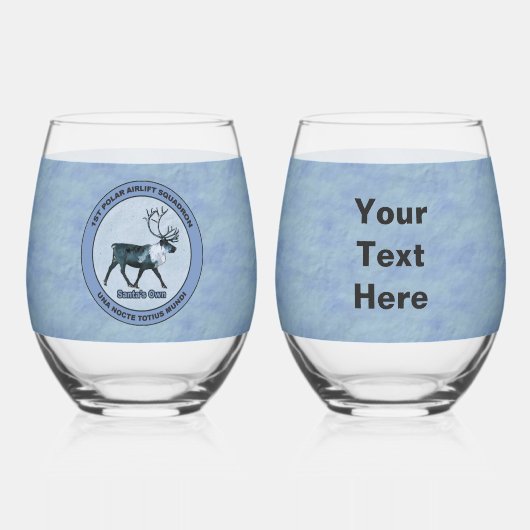 Santa's Ewn - 1e Polar Airlift Squadron Wijnglas Zonder Voet (Voorkant)