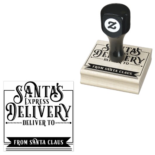 Santa's Express Levering Van Kerstmis Rubberstempel (Gestempeld)