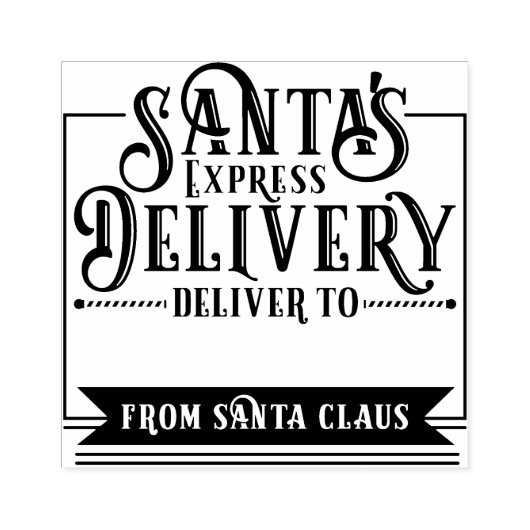 Santa's Express Levering Van Kerstmis Rubberstempel (Afrduk)