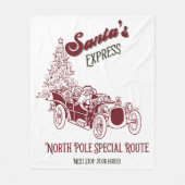 Santa's Express Vitange Christmas Fleece Deken (Voorkant)