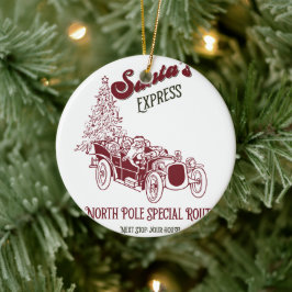 Santa's Express Vitange Christmas Keramisch Ornament