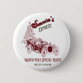 Santa's Express Vitange Christmas Ronde Button 5,7 Cm