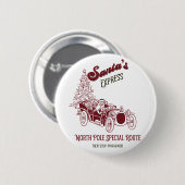 Santa's Express Vitange Christmas Ronde Button 5,7 Cm (Voorkant /achterkant)