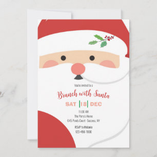 Santa's Face Invitation Kaart