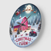 Santa's Farmhouse Kerst Rustieke Vakantiemuur Grote Klok (Hoek)