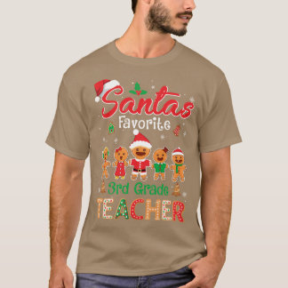 Santas Favoriet 3e klas leraar Cookie Xmas Pet T-shirt