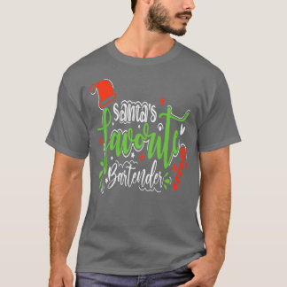 santas favoriet barman grappige kerstcadeau t-shirt