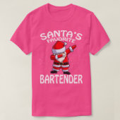 Santas Favoriet Bartender Kerstmis 1 T-shirt (Design voorkant)