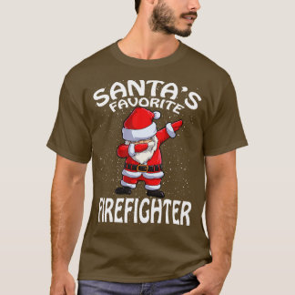 Santas Favoriet Brandweerman Kerstmis T-shirt