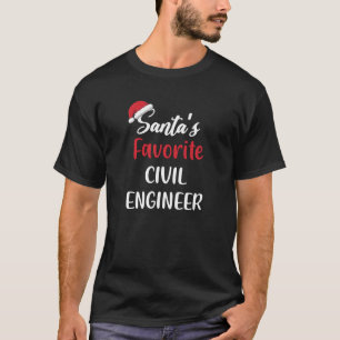 Santas Favoriet Burgerlijk Ingenieur Kerst Grappig T-shirt