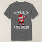 Santas Favoriet Floral Designer Kerstmis T-shirt (Design voorkant)