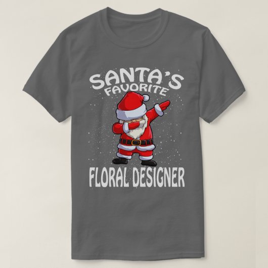 Santas Favoriet Floral Designer Kerstmis T-shirt (Design voorkant)
