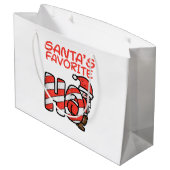 Santas Favoriet Grappig Ondeugend Volwassen Kerstm Groot Cadeauzakje (Achterkant Gekanteld)
