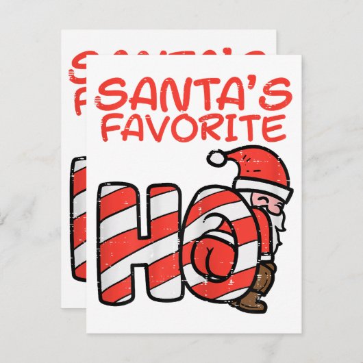 Santas Favoriet Grappig Ondeugend Volwassen Kerstm Informatiekaartje (Voorkant / Achterkant)