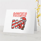 Santas Favoriet Grappig Ondeugend Volwassen Kerstm Kaart (Gele Bloem)