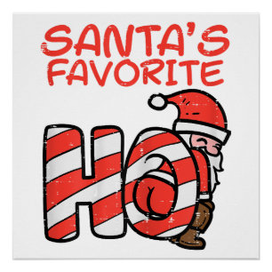 Santas Favoriet Grappig Ondeugend Volwassen Kerstm Perfect Poster