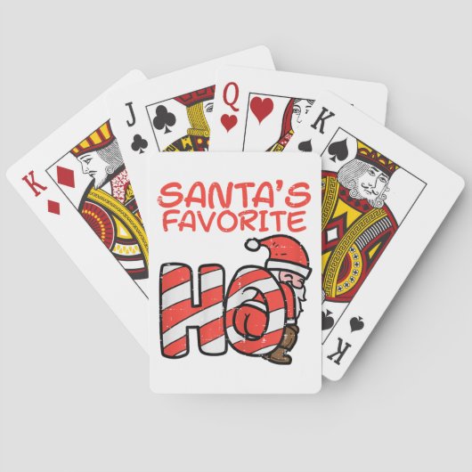 Santas Favoriet Grappig Ondeugend Volwassen Kerstm Pokerkaarten (Achterkant)