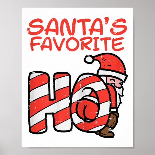 Santas Favoriet Grappig Ondeugend Volwassen Kerstm Poster (Voorkant)