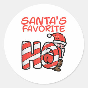 Santas Favoriet Grappig Ondeugend Volwassen Kerstm Ronde Sticker