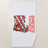 Santas Favoriet Grappig Ondeugend Volwassen Kerstm Strandlaken (Voorkant)