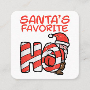Santas Favoriet Grappig Ondeugend Volwassen Kerstm Vierkante Visitekaartje