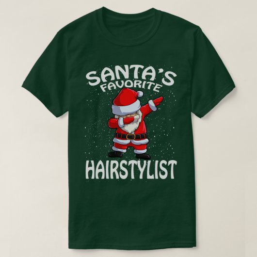 Santas Favoriet Haarstylist Kerst 1 T-shirt (Design voorkant)
