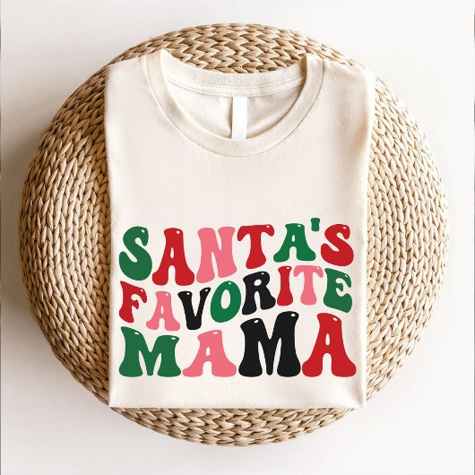 Santas Favoriet Mama Groovy Kerstmis T-shirt