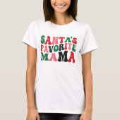 Santas Favoriet Mama Groovy Kerstmis T-shirt (Voorkant)
