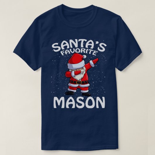 Santas Favoriet Mason Kerstmis T-shirt (Design voorkant)