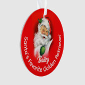 Santas Favoriete aangepaste gepersonaliseerde Hond Ornament (voorkant)