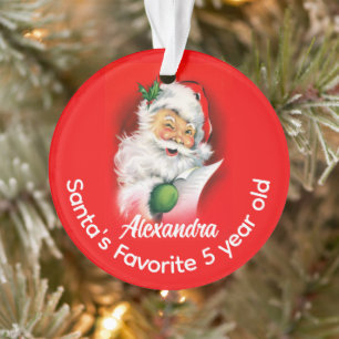 Santa's favoriete aangepaste gepersonaliseerde Kin Ornament