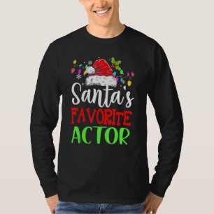 Santas Favoriete Acteur Kerstmis Santa Hoed T-shirt