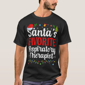 Santas Favoriete Ademhalingstherapeut Kerstmis Fu T-shirt