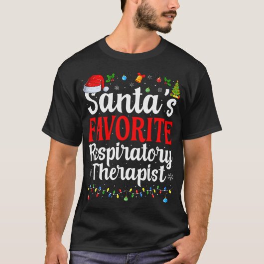 Santas Favoriete Ademhalingstherapeut Kerstmis Fu T-shirt (Voorkant)