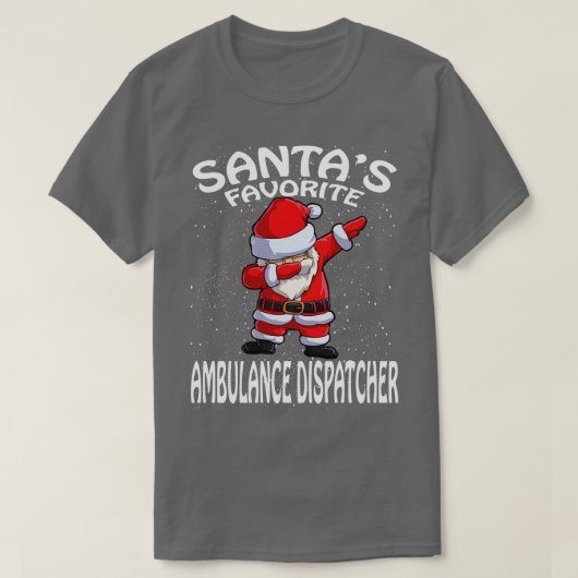 Santas Favoriete Ambulance Dispatcher Kerst T-shirt (Design voorkant)